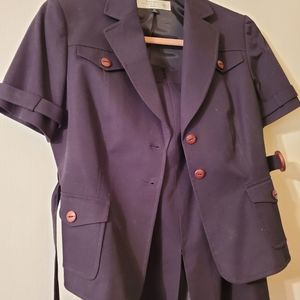 Black Safari-Style Skirt Suit by Tahari- 8p